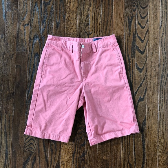 vineyard vines Boys 16 Salmon Pink Khaki Chino 9.5” inseam Shorts - VGUC! - Picture 1 of 10